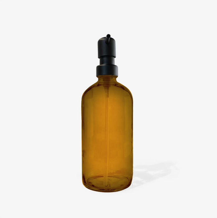 Amber Bottle with Black Pump